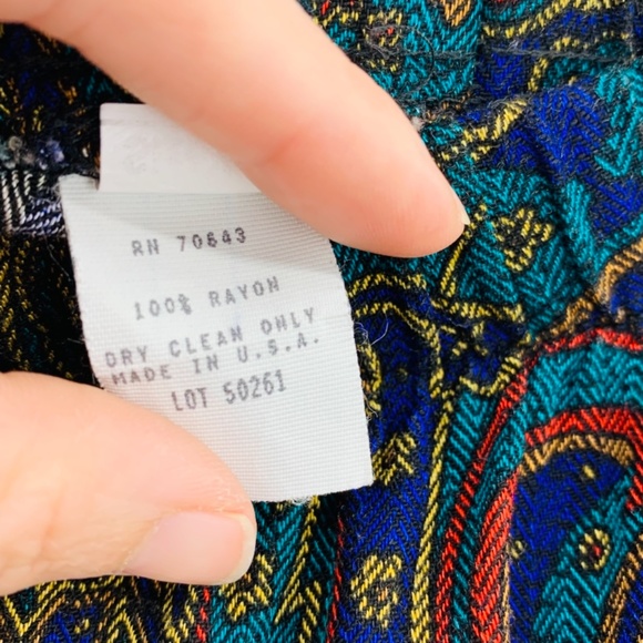 Vintage Paisley Midi Skirt 100% Rayon - Picture 4 of 4